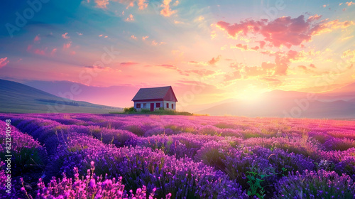 lavender field at sunset © Aram