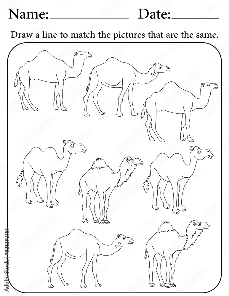 Camel Puzzle. Printable Activity Page for Kids. Educational Resources for School for Kids. Kids Activity Worksheet. Match Similar Shapes Camel Puzzle. Printable Activity Page for Kids. Educational Resources for School for Kids. Kids Activity Worksheet. Match Similar Shapes