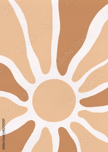 Mid century vintage summer sun wall decor, retro 60s-70s poster (ID: 821292107)