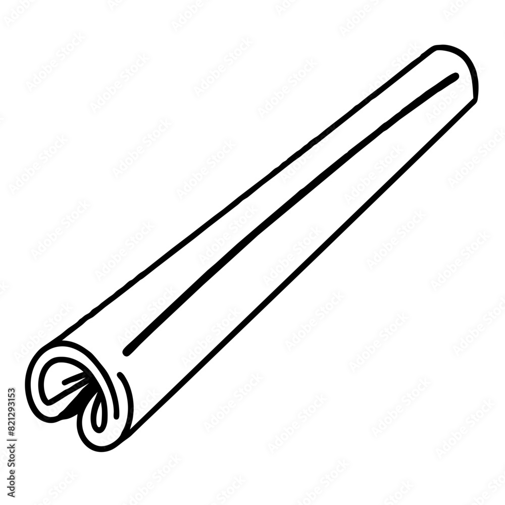 black and white line drawing vector showcases cinnamon (Cinnamomum verum) black and white line drawing vector showcases cinnamon (Cinnamomum verum)