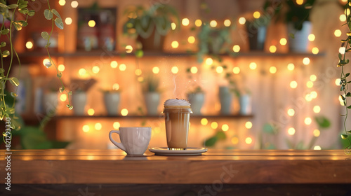 Cup of Coffee on Wooden Table