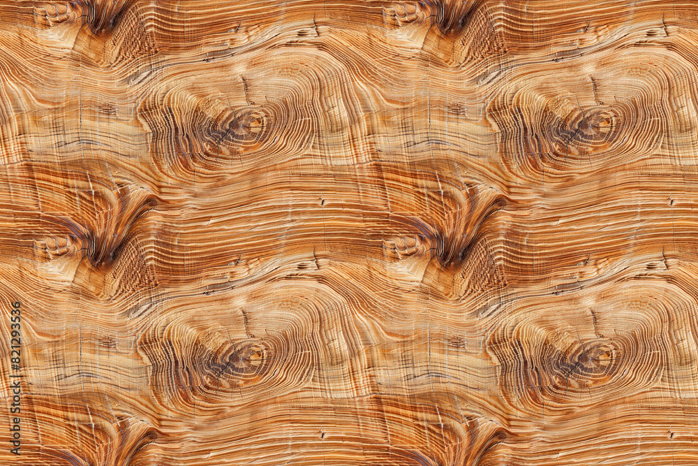 Fototapeta premium Seamless natural wood texture pattern with detailed grain, ideal for decoration and tile designs. This ornament offers a rustic and earthy aesthetic, perfect for warm and cozy interiors