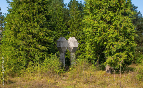 A Yugoslav-era WW2 partisan memorial in Vodenica near Brestovac in the Bosanski Petrovac municipality of Una-Sana Canton, Federation of Bosnia and Herzegovina.