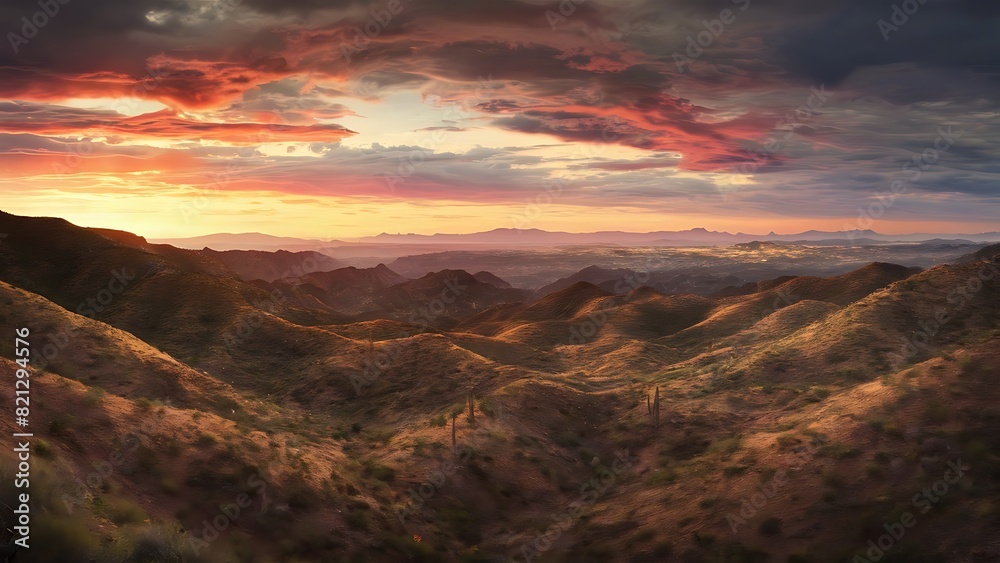 Naklejka premium sunrise over the mountains