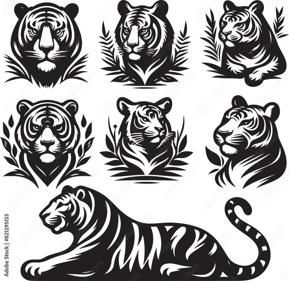 Obraz premium tiger bundle vector