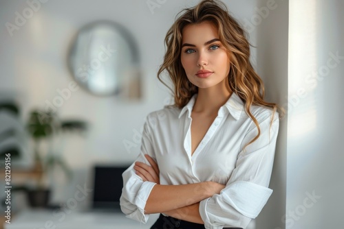 Woman Standing in Front of Window With Arms Crossed.
