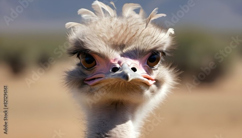 An Ostrich With Its Feathers Ruffled By The Wind Upscaled 4