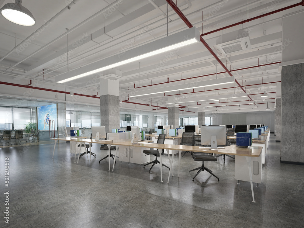 3d render of modern working office interior 3d render of modern working office interior