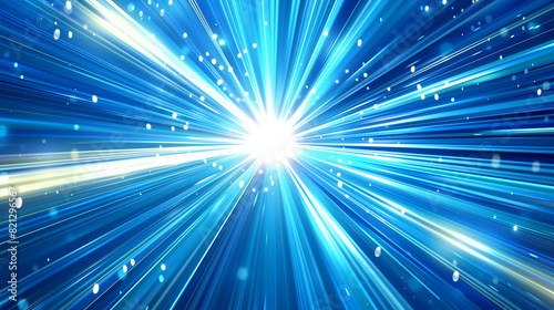 Blue and White Background With Star Burst