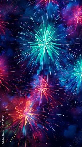 An abstract background with energetic  fireworks.