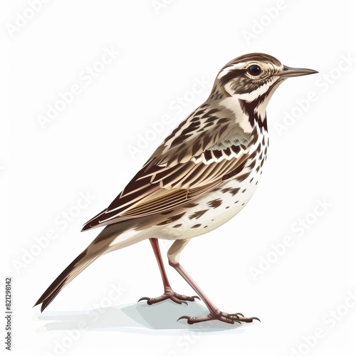 Bird Species Illustration on White Background Generative AI