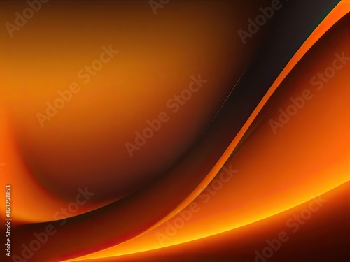 Bright light and glow template  abstract background with a color gradient  orange and black waves