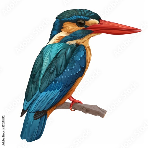 Vibrant Isometric Bird Illustration for Nature Lovers Generative AI photo