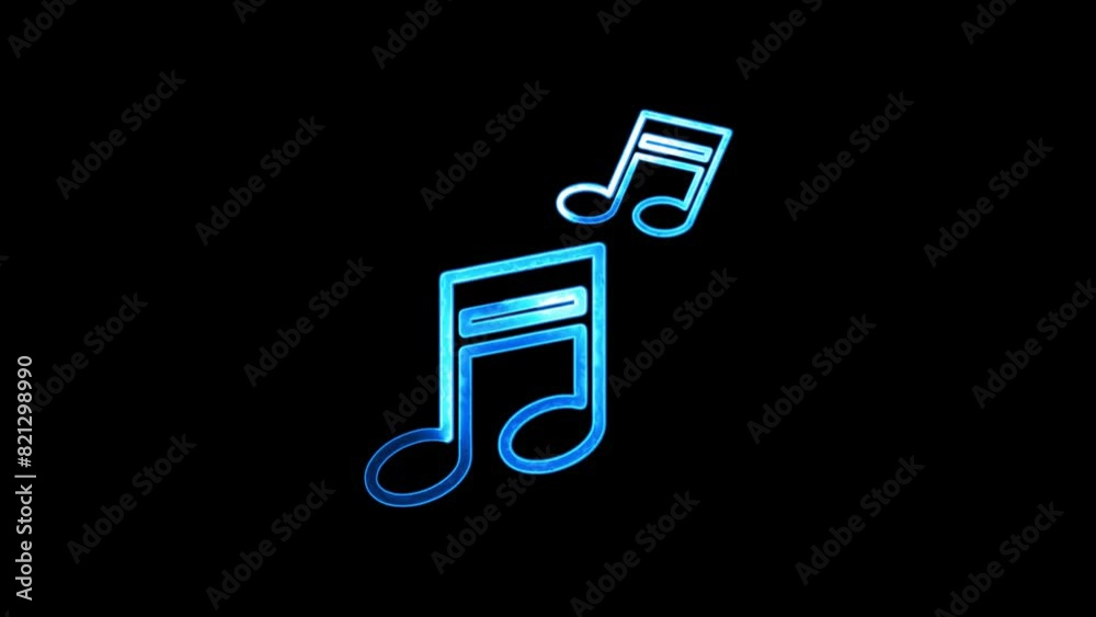Glowing line musical note icon animation. Music note symbols. Glowing line musical note icon animation. Music note symbols.