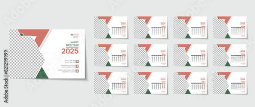 Wallpaper Mural Vector desk calendar template 2025 Torontodigital.ca