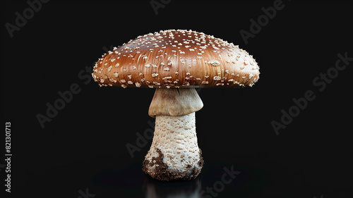 Mushroom on a black background