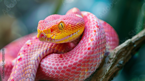 Pink viper snake