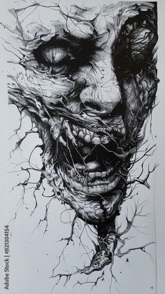Twisted hand drawn horror, realism, generated with ai Twisted hand drawn horror, realism, generated with ai