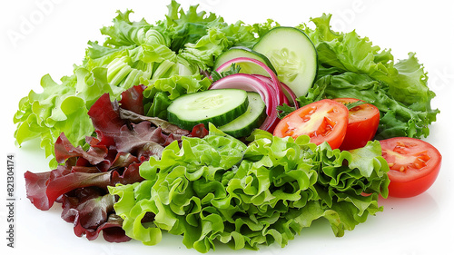 Salad vegetables on a white background