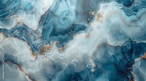 Close Up of a Blue and White Marble