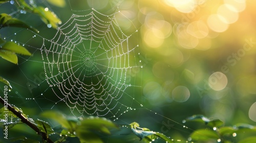 Spider Web Among Leaves