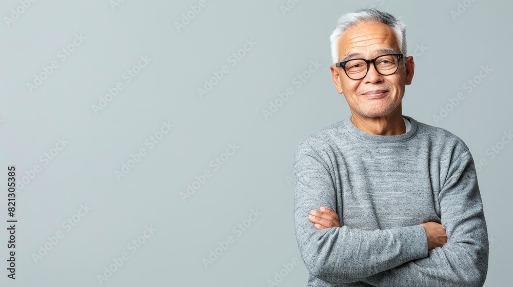 An older man in glasses and a sweater gazes thoughtfully An older man in glasses and a sweater gazes thoughtfully