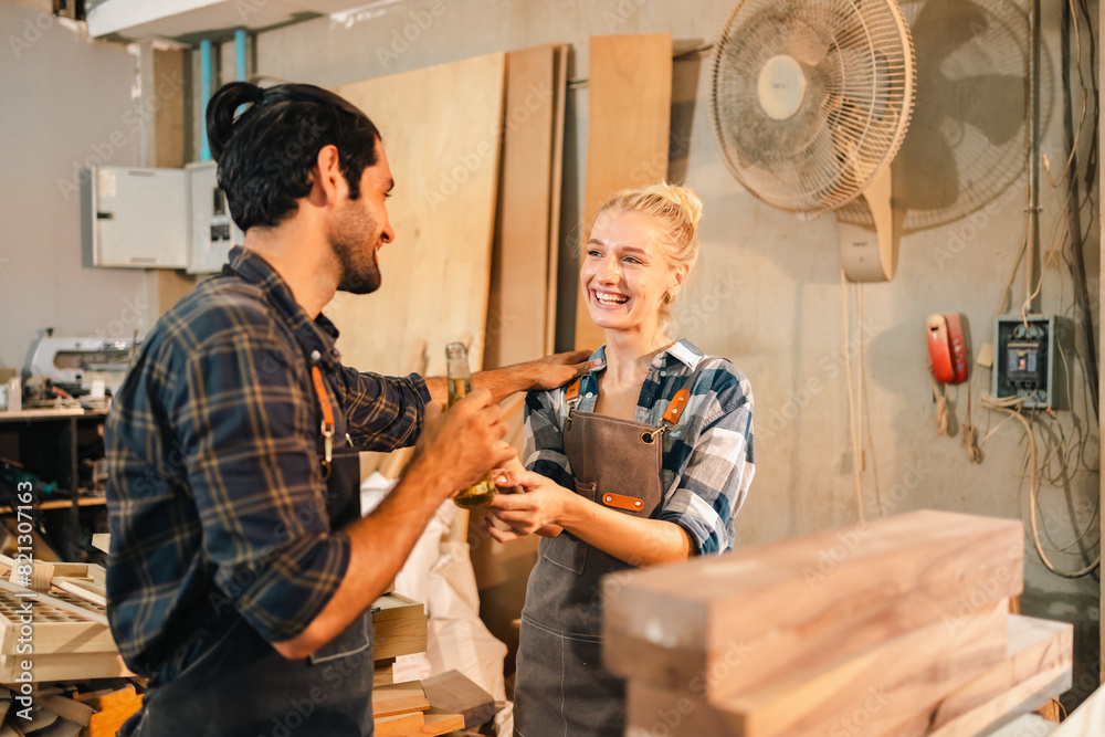 © chokniti - carpenter workshop with timber equipment and carpenter's shop tool, craft woodwork industry by professional craftsman person working in wooden occupation job to make a furniture from wood plank