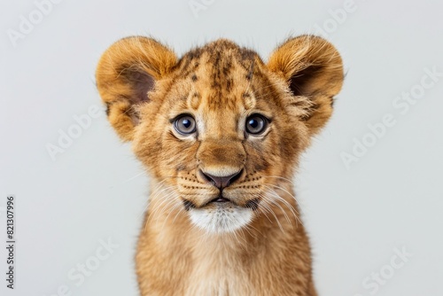 Young Lion Cub Gazes at Camera © olegganko