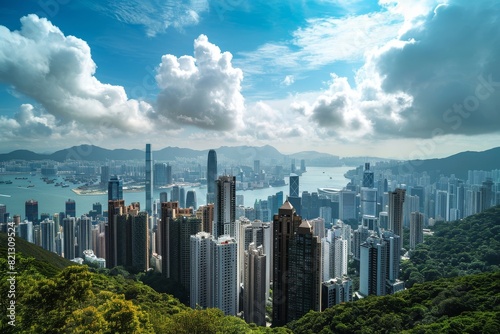  Hongkong view  Panoramic view of modern city skyline in Hongkong  Ai generated