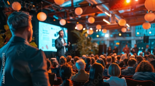 Man Standing in Front of Crowd