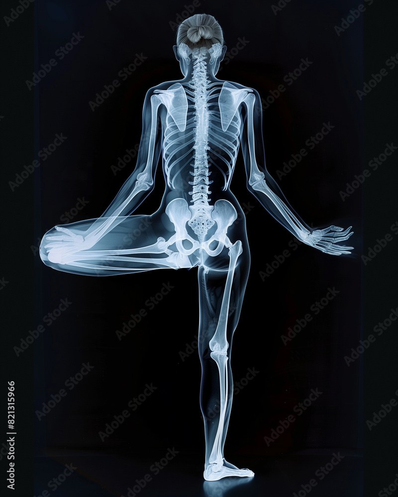 Striking full body xray image showcasing a woman's skeletal structure ...