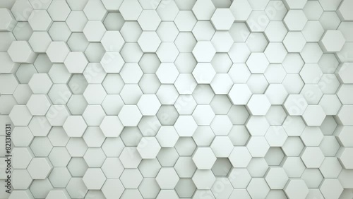 Abstract white hexagon pattern animated background for presentation and business templates photo