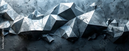 Precise, angular abstract terrain with sharp edges, high-quality and dynamic