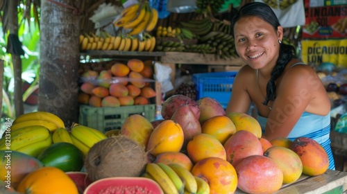 Man and Woman at Fruit Stand