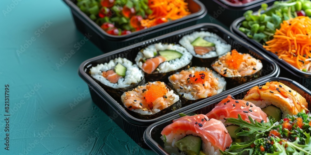 Sushi Trays on Table Sushi Trays on Table