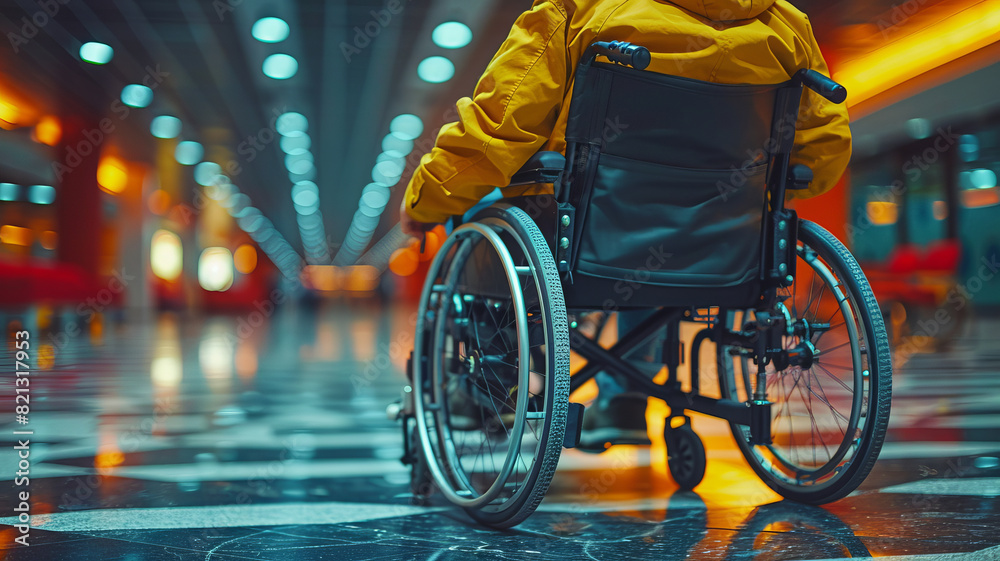 employee in a wheelchair sits in a meeting in the office,generative ai employee in a wheelchair sits in a meeting in the office,generative ai