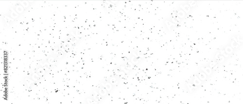 Snow, stars, twinkling lights, rain drops on black background. Abstract vector noise. Small particles of debris and dust. Distressed uneven grunge texture overlay.
