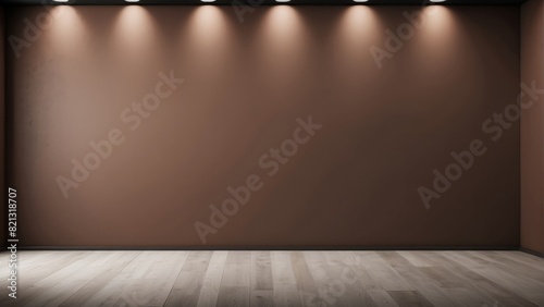 empty space with window on brown wall color background