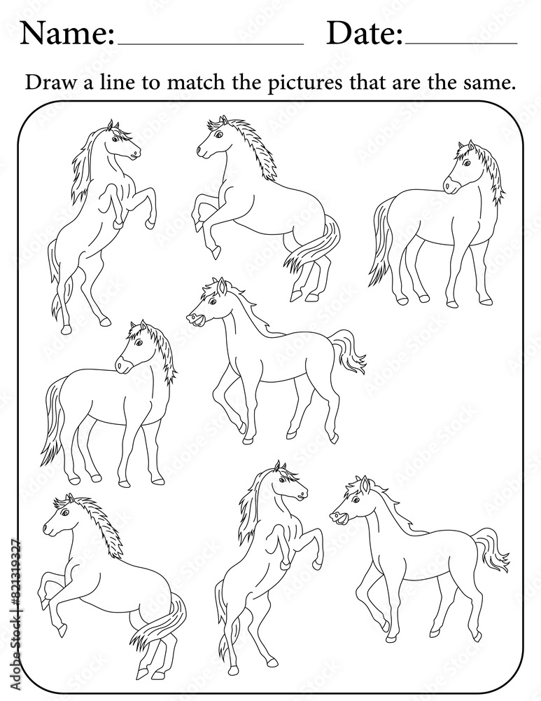 Horse Puzzle. Printable Activity Page for Kids. Educational Resources for School for Kids. Kids Activity Worksheet. Match Similar Shapes Horse Puzzle. Printable Activity Page for Kids. Educational Resources for School for Kids. Kids Activity Worksheet. Match Similar Shapes