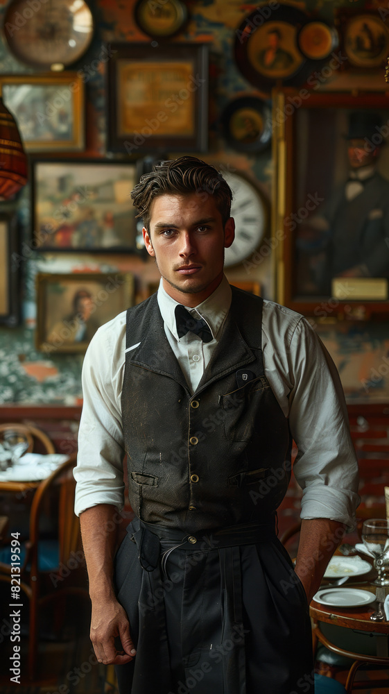 Obraz premium working as waiter,generative ai