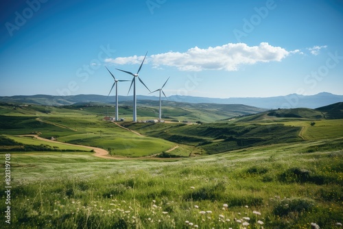 Eco-Innovador Wind Park in the midst of nature., generative IA