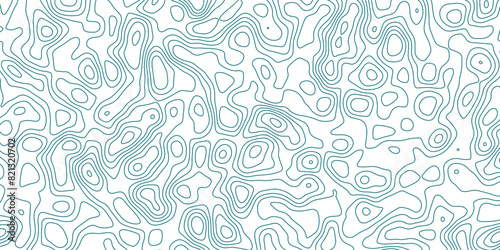 Abstract Terrain Map with Freeform Contour Line Art

