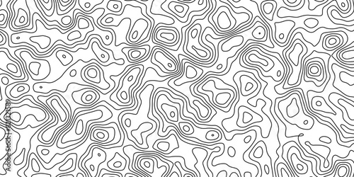 Vector Seamless Pattern with Maze-Like Topographic Lines

