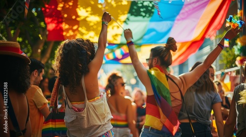 Festive pride event with live music and dancing in an outdoor venue