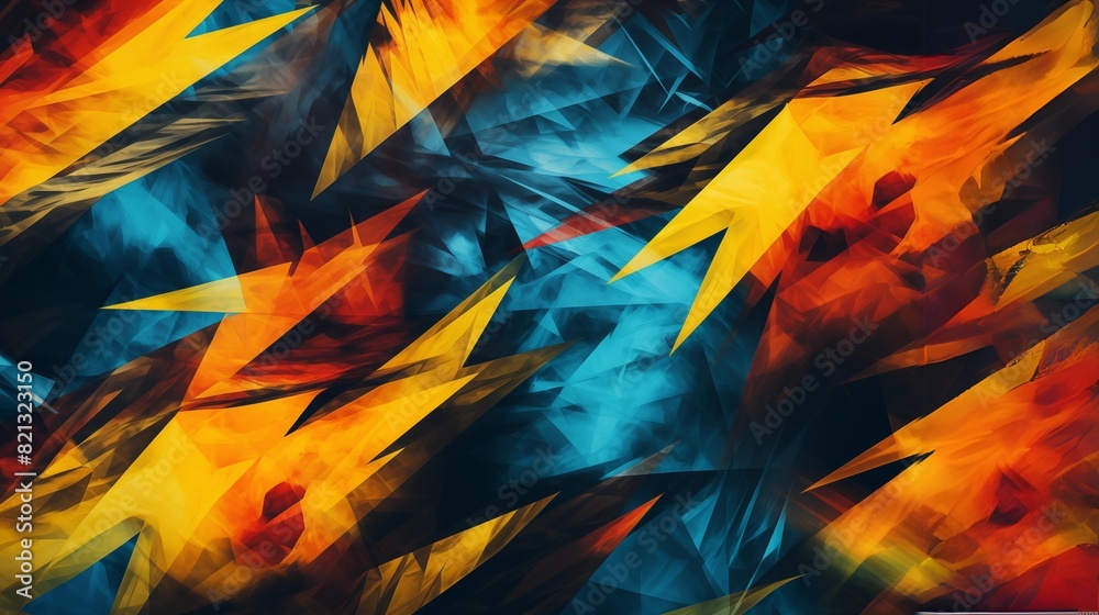 Obraz premium abstract blue yellow shapes background