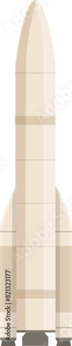 Detailed vector graphic of a contemporary space rocket isolated on a white background