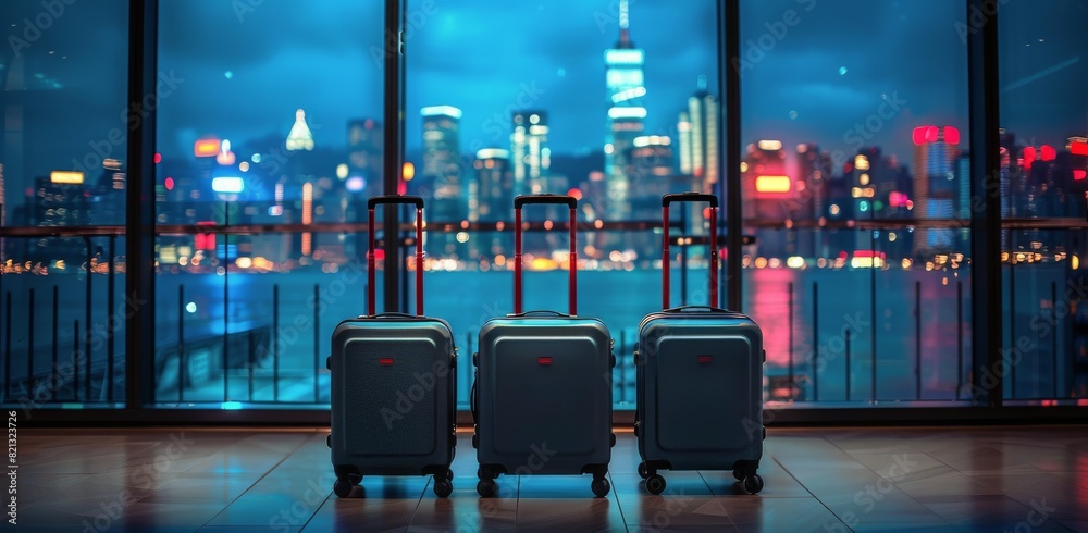Three Pieces of Luggage by Window Three Pieces of Luggage by Window