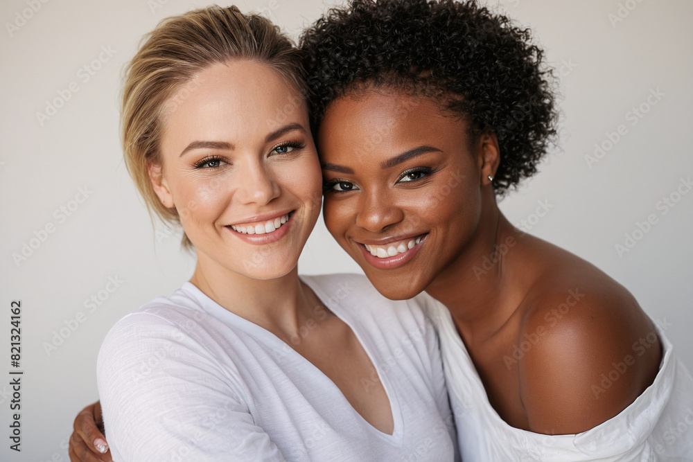 Love and Unity: Interracial Lesbian Couple in Studio Photoshoot Love and Unity: Interracial Lesbian Couple in Studio Photoshoot