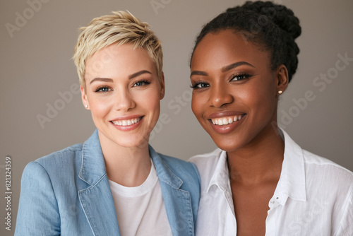 Intimate Studio Photoshoot of Interracial Lesbian Couple
