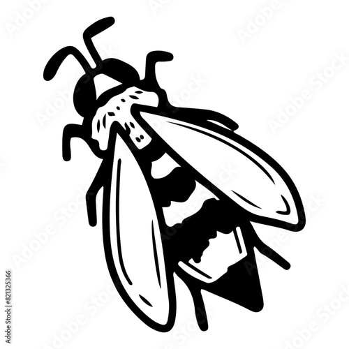 Bee pollinator doodle. Flying stinging insect wasp. Honey apiary. Hand drawn vector sketch illustration.